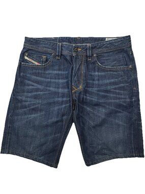 VTG Diesel Larkee Jean Shorts Mens 32 Blue 0806W 10” Inseam Denim Distressed Y2K